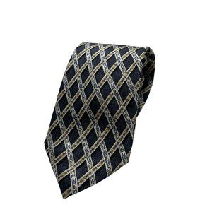 Van Heusen Black Argyle Silk Classic Necktie